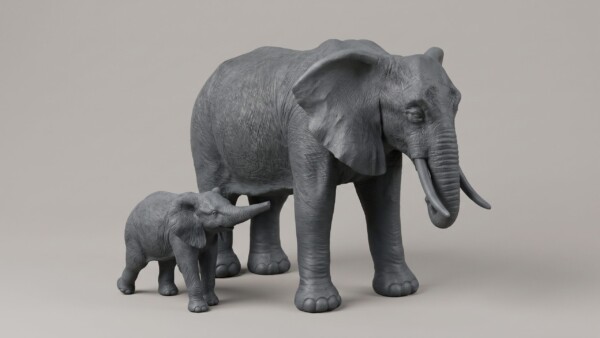 Escultura de Elefantes (2 peças)