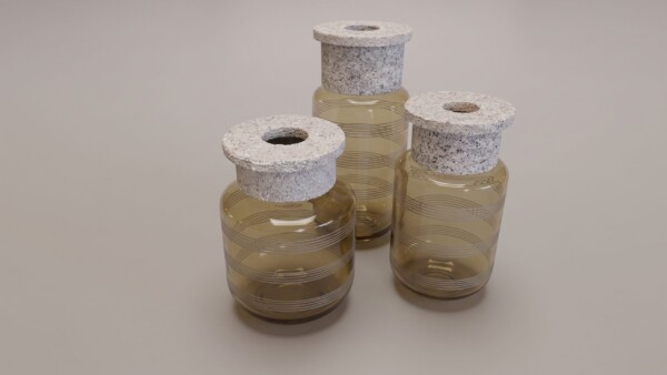 Vaso Fume/Paperclay Cinza (unidade)